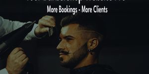 Barber Shop Website Product image portriting a man being groomed by a professional barber